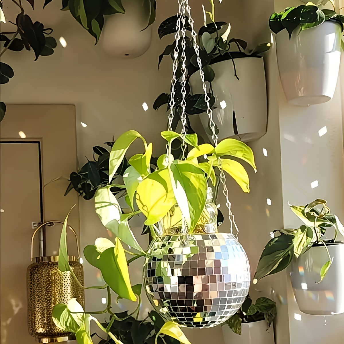 Plant Parent - Disco Mirror Ball Hanging Flower Planter